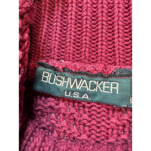 Bushwacker USA  Womens Cable Knit Turtleneck Sweater Size S Maroon 100% Cotton - Picture 2 of 13